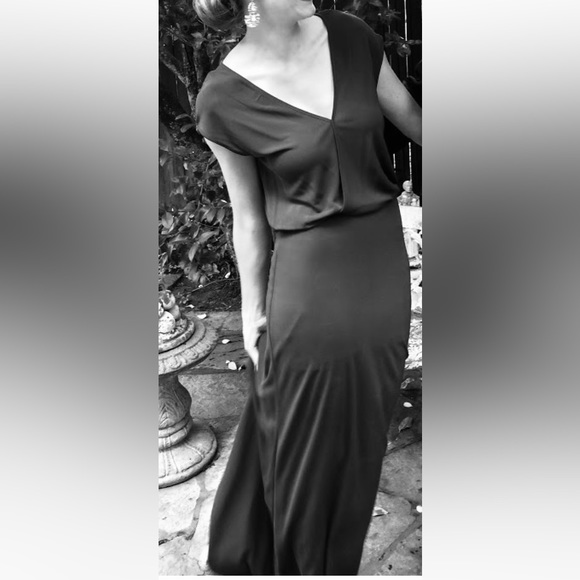 CROP David Peck long purple gown size L can be worn backward - Picture 5 of 8